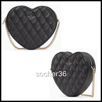 CADENA KATE SPADE LOVE SHACK ACOLCHADA CUERO CORAZÓN BANDOLERA KA782 NUEVA CON ETIQUETAS $429 Foto 1 de 4