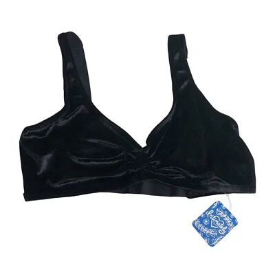 Intimately Free People Bralette Womens M Black Soft Crushed Velvet Rhiannon NWT - Image 1 of 4