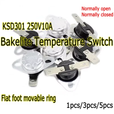 1/3/5pcs KSD301 Bakelite Temperature control Switch 250V 10A Thermostat sensor - Image 1 of 4