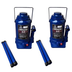 2PC 32 Ton Hydraulic Bottle Jack Car Van Truck Caravan Lift W/ Safety Valve - Picture 1 of 5