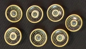 7 antike Zelluloid Knöpfe selten einzigartig Blumenmuster 7 = 7/8" - Bild 1 von 4
