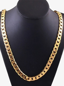 Cadenas de Titanium® en Oro 18K Para Hombre Cadena Cubana Joyería Fina Collar