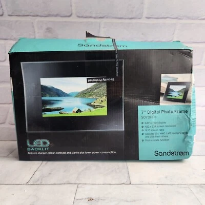Sandstrom S07DPF11 7" Digital Photo Frame In Box + Manual Great Condition - Image 1 of 4