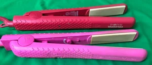 COLORFUL SEASONS/HERSTYLER 2 PC PACK FLAT IRON - (RED/PINK ) GENTLY USED - Picture 1 of 3