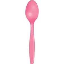 Touch Of Color Premium Cutlery Plastic Spoon Pack Of 24 Candy Pink