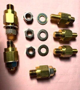 6 Pc 3/8"-16 Brass Side Post Battery Terminal Bolt Standard Extender Stud for GM - Picture 1 of 3