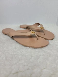 Chanclas para mujer Tory Burch Monroe talla 10,5 maquillaje ligero rubor cuero - Imagen 1 de 12