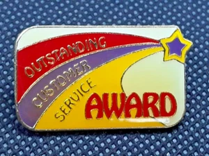 Outstanding Customer Service Award Rainbow Shooting Star Lapel Pin - Picture 1 of 4