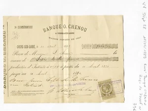 Dept 58 - Cosne sur Loire - rare receipt of 7,000 F 4.5% gold Banque Chenou 1889 - Picture 1 of 1