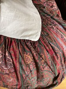 Falda de cama vintage retirada Ralph Lauren Cardiff cachemir queen - Imagen 1 de 7