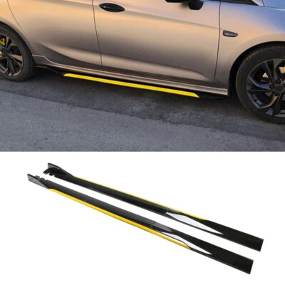 86" Side Skirt Extension Rocker Panel Splitter For Nissan Maxima Black Yellow — 第 1/4 张图片