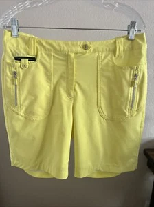 Jamie Sadock Womens Size 8 Yellow Golf Bermuda Shorts 7.5” Inseam - Picture 1 of 11