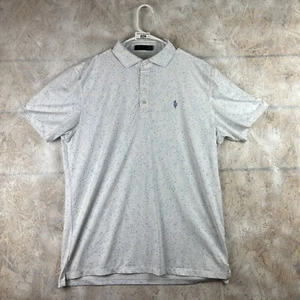 G/FORE G4 Adult Mens Extra Large XL Short Sleeve Stars Print White Polo Shirt - Picture 1 of 12