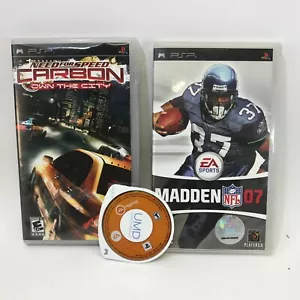 PSP Lot / Bundle of 3 Games Need For Speed + Madden 07 + EA Replay 14 Games in 1 - Picture 1 of 14