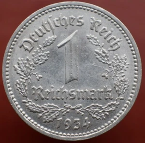 1 Reichsmark 1934 A - Germany Third Reich KM# 78 coin - "#R355" - Picture 1 of 3