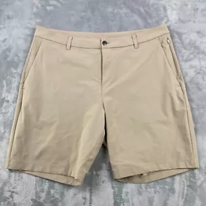 Lululemon Commission Shorts Mens 38 Beige Trench Classic Fit Warpstreme - Picture 1 of 9