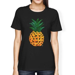 1Tee Damen T-Shirt Loose Fit Ananas Katze - Bild 1 von 5