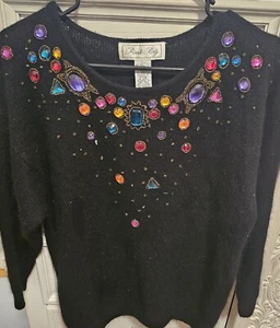 Vintage Private Party Silk Sweater - Size Large - Picture 1 of 5