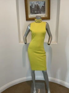 BLESSED ARE THE MEEK TURTLENECK SLEEVELESS CITRINE CONJOIN DRESS SIZE 4 - Picture 1 of 12