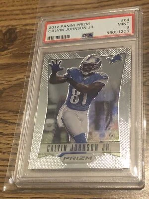 2012 Panini Prizm Calvin Johnson Jr #64 PSA 9 Mint Lions HOF - Image 1 of 4