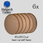 6x 92x120mm Oval MDF Bases Miniature Warhammer AoS 40K FREE SHIPPING US SELLER