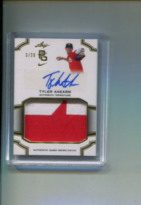 2016 Leaf Perfect Game Autographs Gold Tyler Ahearn Auto Patch 3/20