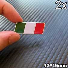 2x Bandiera Italia Alluminio Emblema Badge Adesivi Stickers Fiat 500 Abarth Alfa