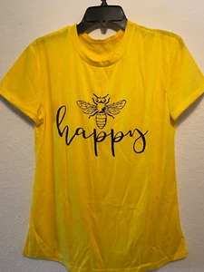 T-shirt donna gialla Bee Happy manica corta taglia media - Foto 1 di 2