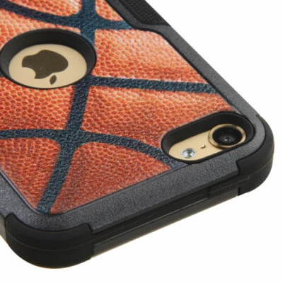 iPod Touch 5th 6th 7th Gen - HARD&SOFT RUBBER HIGH IMPACT HYBRID CASE BASKETBALL - Image 1 of 4