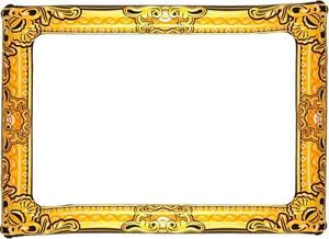 Riesige 80 cm aufblasbare Gold Bild Selfie Rahmen Kabine Henne Nacht Party Requisite - Bild 1 von 1