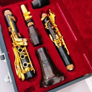 Clarinetto B-flat in ebano - 18 tasti, placcato oro, grado prestazioni professionale - Foto 1 di 21
