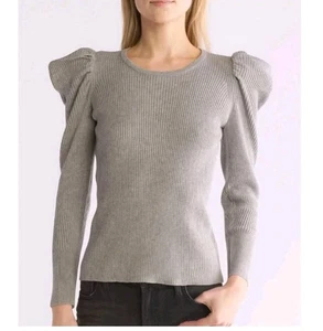 Maglione JOE'S JEANS grigio taglia media manica lunga a sbuffo a costine prezzo al pubblico consigliato $148,00 - Foto 1 di 5