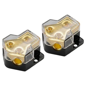 2pcs 2-Way Audio Power Ground Cable Splitter Distribution Block for Car Truck - Picture 1 of 9