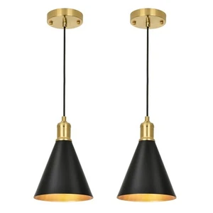 Black and Gold Pendant Light Fixtures, 2-Pack Modern Pendant Light for Kitche... - Picture 1 of 9