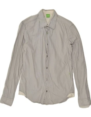 HUGO BOSS Mens Shirt Small Grey Striped Cotton AT13 - Image 1 of 4