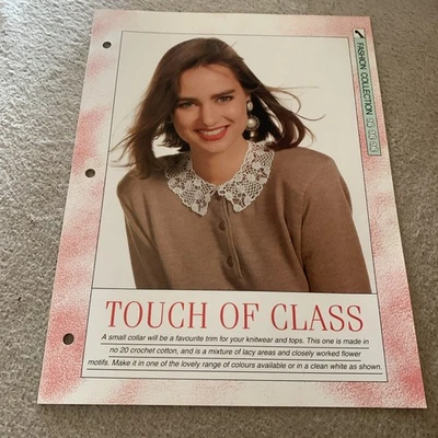 VINTAGE CREATIVE NEEDLES PATTERN - TOUCH OF CLASS CROCHET PATTERN IN Cotton Yarn - Image 1 of 4