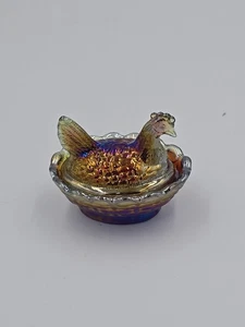 Boyd Glasschlacke Miniatur Henne auf Nest Salz - Bild 1 von 4