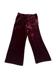 Sundance Samt Seidenmischung Hose weites Bein Damen große Hose luxuriös rot Taschen - Bild 1 von 8