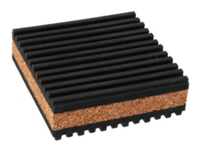 4-Pack Anti Vibration Pads 3" x 3" x 7/8" Cork Audio & Turntable Isolation Feet - Picture 1 of 4