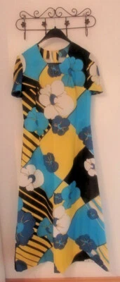 ♔ 70er Jahre Vintage Maxikleid Gr. 38/40 A-Linie Blumen Flowerpower BLOGGERSTYLE - Bild 1 von 2