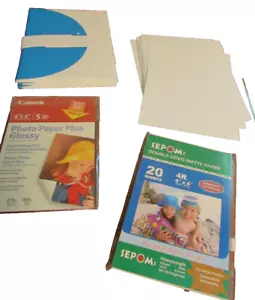 Photo Paper Lot Photo Glossy Both 4x6 (25 sheets) And 5 x7 (29 sheets) & bonus - Picture 1 of 4