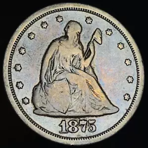 1875 S Twenty Cent Piece 20C Ungraded CHOICE 90% Silver US Coin CC22000 - Picture 1 of 6