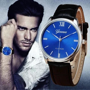 Reloj de diseño para hombre con cara azul zafiro y correa de cuero cocodrilo negro - Imagen 1 de 2