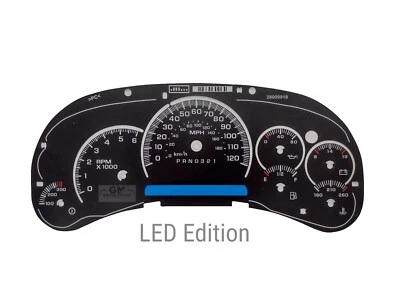 LED Edition Gauge Face Overlay 2006 2007 GM Silverado Tahoe Sierra 1500 2500 Gas - Image 1 of 4