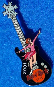 SALT LAKE CITY OLYMPIC WINTER GAMES ICE SKATER GIRL GUITAR Hard Rock Cafe PIN LE - Picture 1 of 1