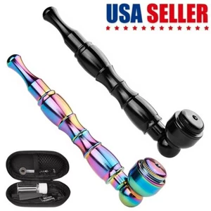 2Pack 4.3" Metal Detachment Tobacco Smoking Pipes with Caps Rainbow Hand Pipes - Picture 1 of 6
