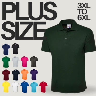 Big Size Workwear Polo Shirts Plus Size Plain Polo-Shirts 3XL to 6XL UC101 - Image 1 of 2