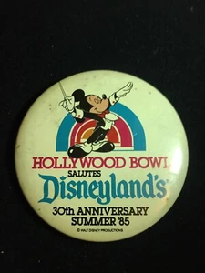 BOTÓN DE COLECCIÓN HOLLYWOOD BOWL SALUTES DISNEYLAND'S 30 ANIVERSARIO - Imagen 1 de 2