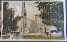 Vintage Postcard Queens Square showing Knox Church and Opera House, Galt Ontario