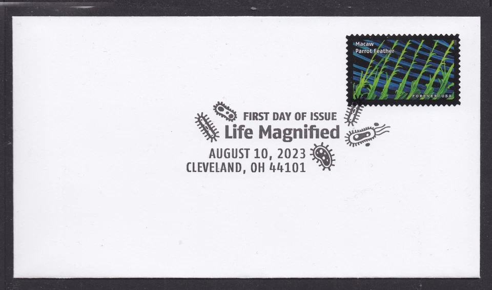 US 5802b Life Magnified Macaw Parrot Feather BWP FDC 2023 - Image 1 of 1